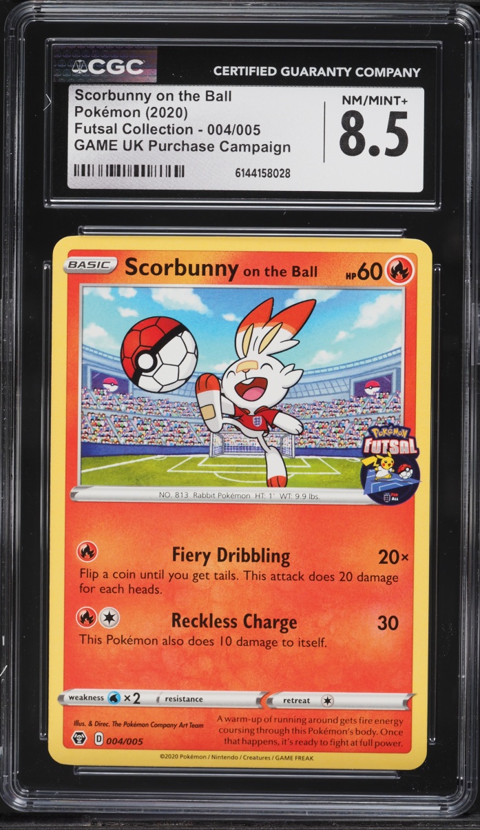 2020 Pokemon Sword & Shield Futsal Collection Game UK Purchase Scorbunny On The Ball #4 CGC 8.5