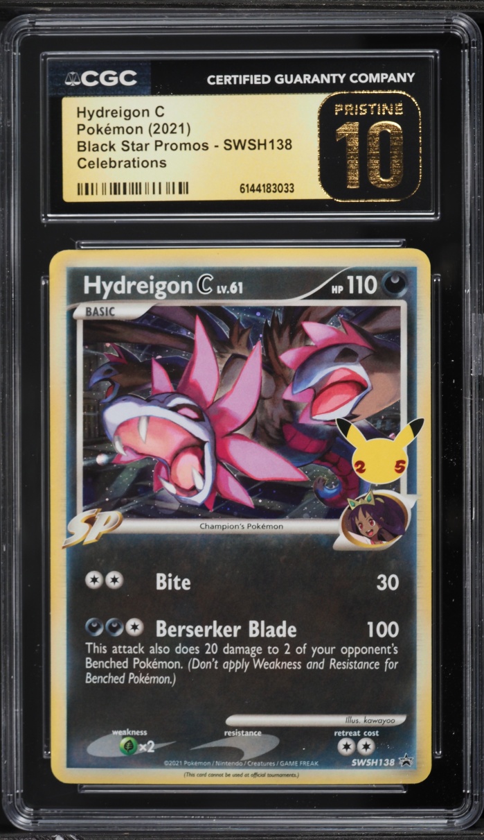 2021 Pokemon Sword & Shield Promo Celebrations Holo Hydreigon C #SWSH138 CGC 10 PRISTINE