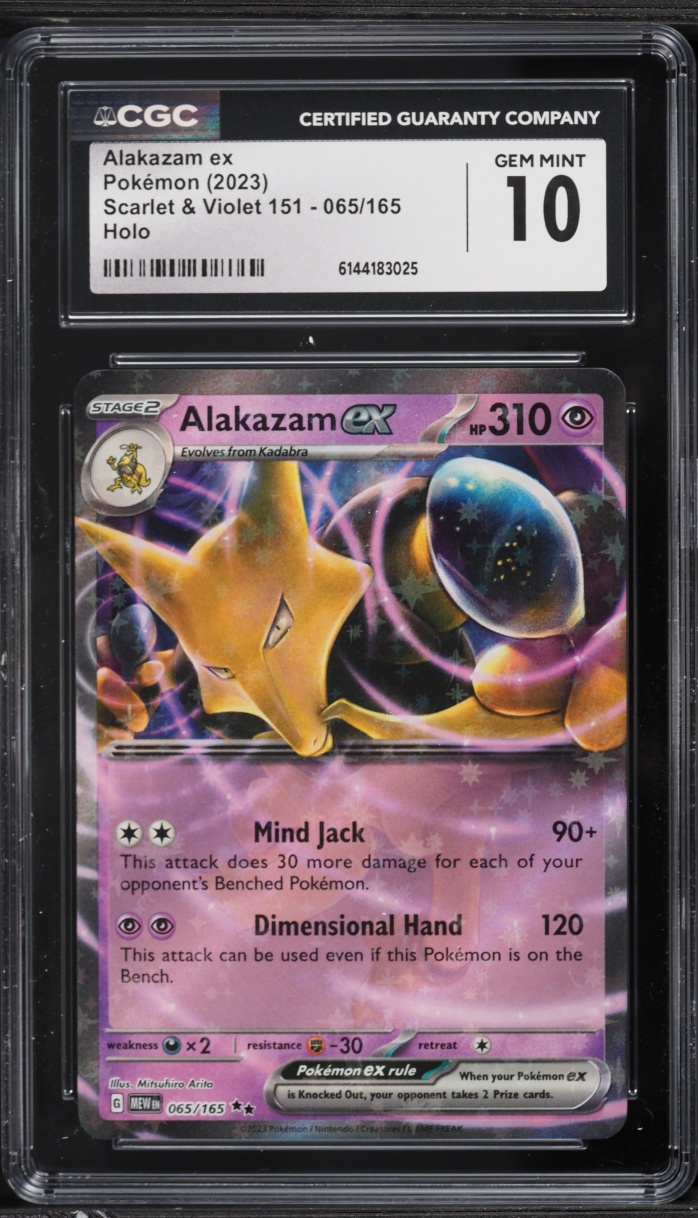 2023 Pokemon Scarlet & Violet 151 Holo Alakazam ex #65 CGC 10 GEM MINT