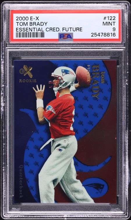 2000 Fleer E-X Essential Credentials Future Tom Brady ROOKIE /25 #122 PSA 9 MINT