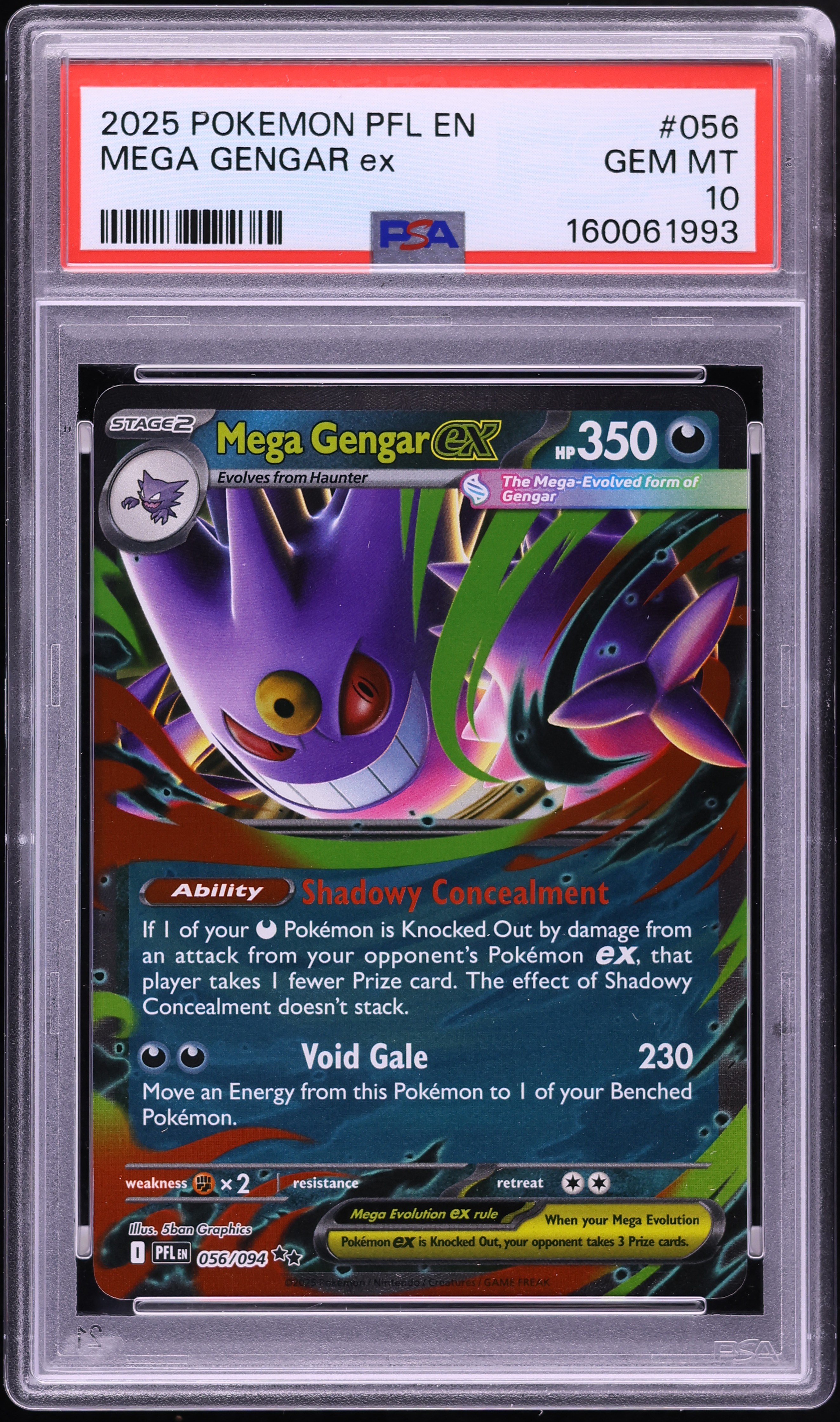 2025 Pokemon Mega Evolution Phantasmal Flames Holo Mega Gengar ex #56 PSA 10 GEM MINT
