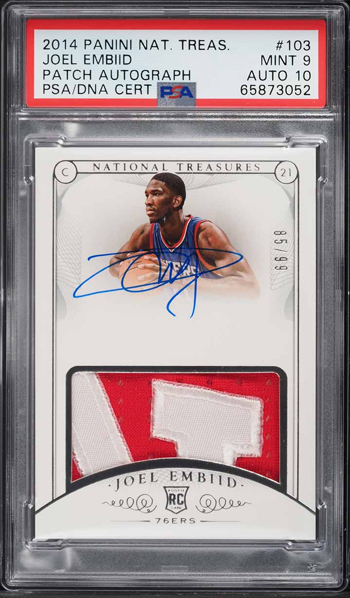 2014 Panini Prizm Red Joel Embiid ROOKIE AUTO /199 #3 PSA 10 GEM