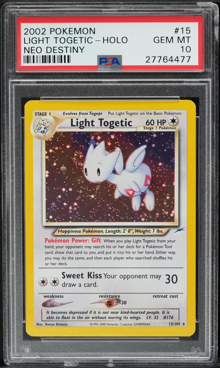 2002 Pokemon Neo Destiny Holo Light Togetic #15 PSA 10 GEM MINT