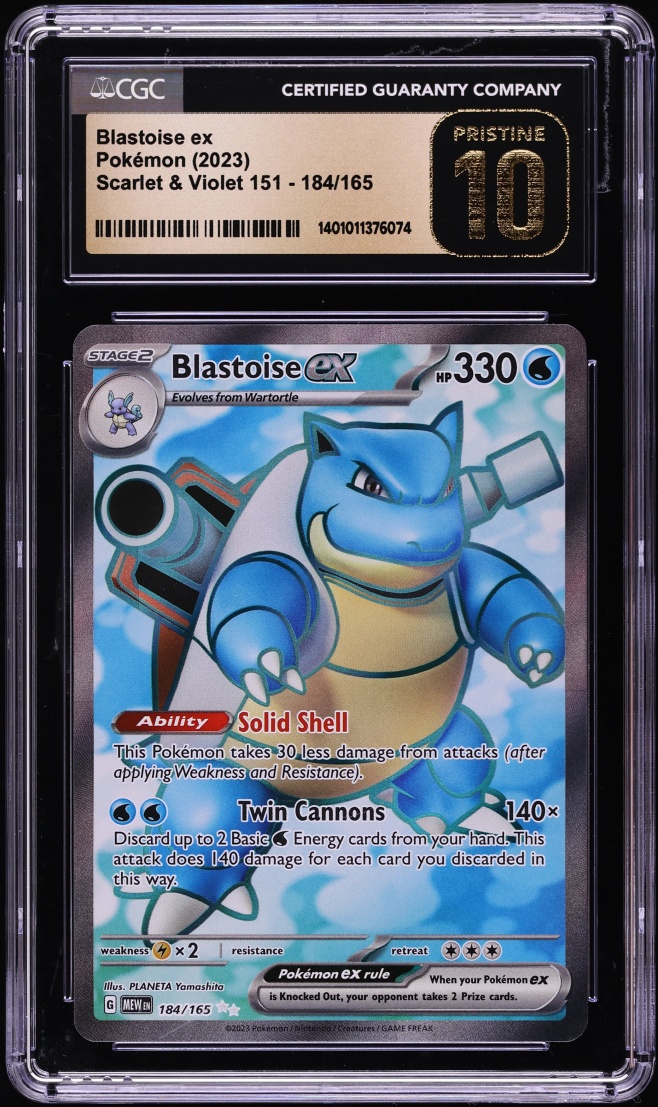 2023 Pokemon Scarlet & Violet 151 Full Art Blastoise EX #184 CGC 10 PRISTINE