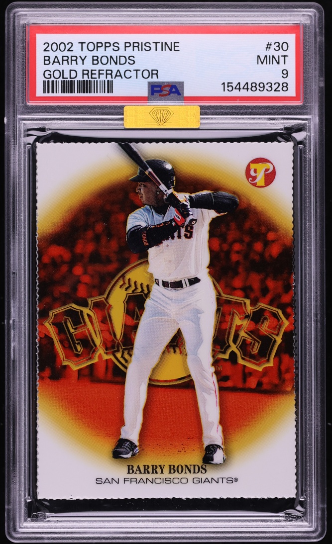 2002 Topps Pristine Gold Refractor Barry Bonds /70 #30 MBA PSA 9 MINT