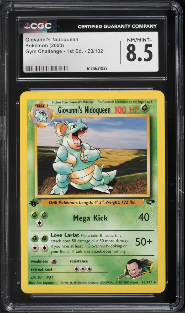 2000 Pokemon Gym Challenge 1st Edition Giovanni's Nidoqueen #23 CGC 8.5 NM-MT+