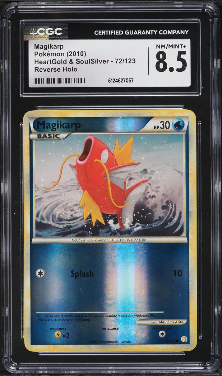 2010 Pokemon Heartgold & Soulsilver Reverse Holo Magikarp #72 CGC 8.5 NM-MT+