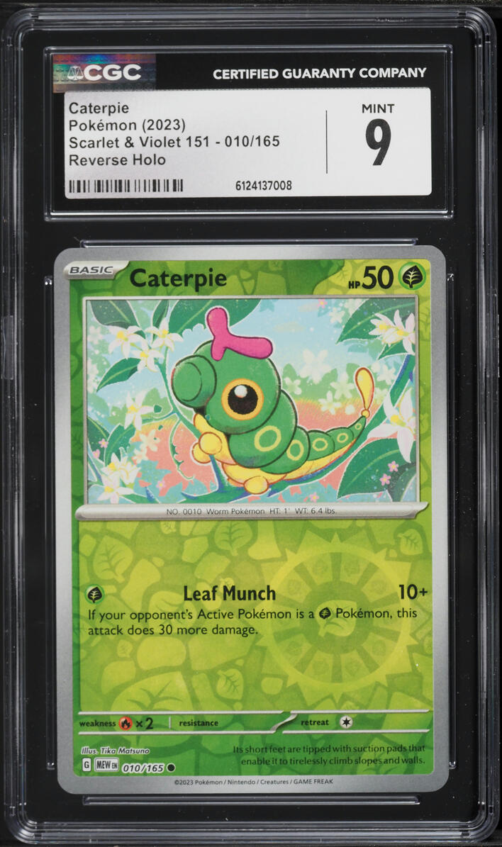 2023 Pokemon Scarlet & Violet 151 Reverse Holo Caterpie #10 CGC 9 MINT