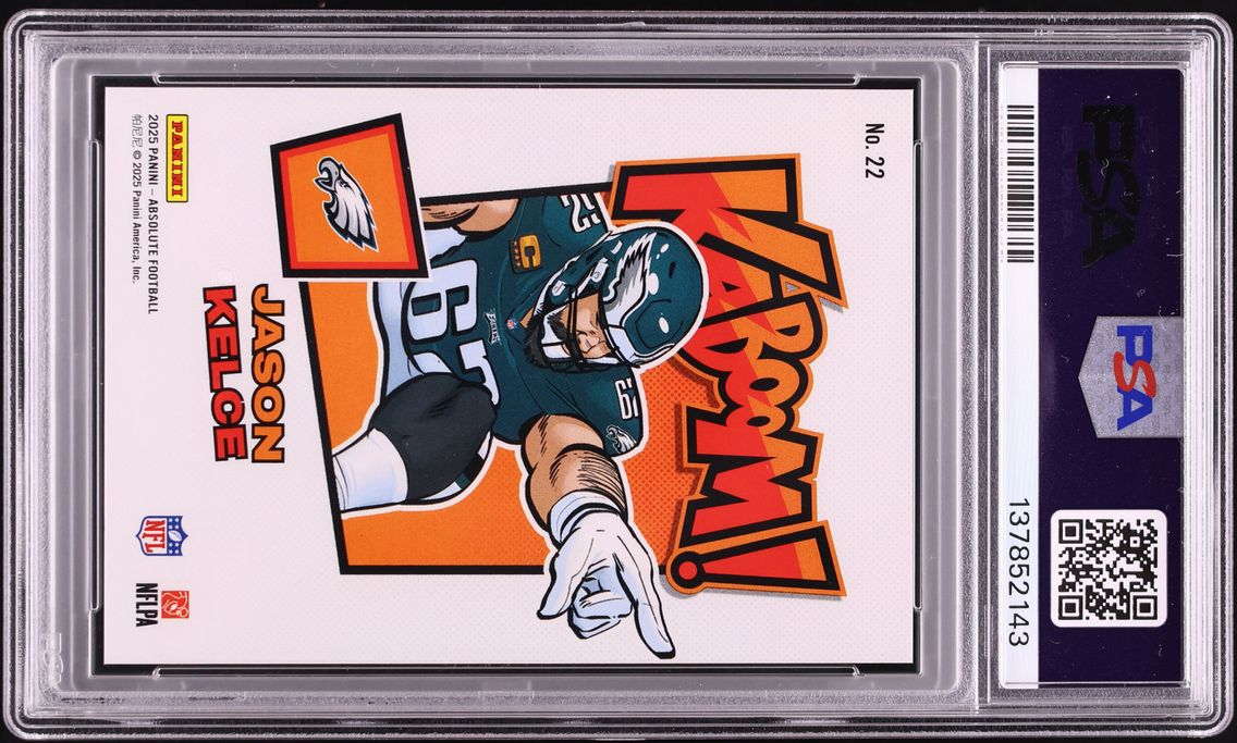 2025 Absolute Kaboom Horizontal Gold Jason Kelce 1/10 #22 PSA 8 NM-MT