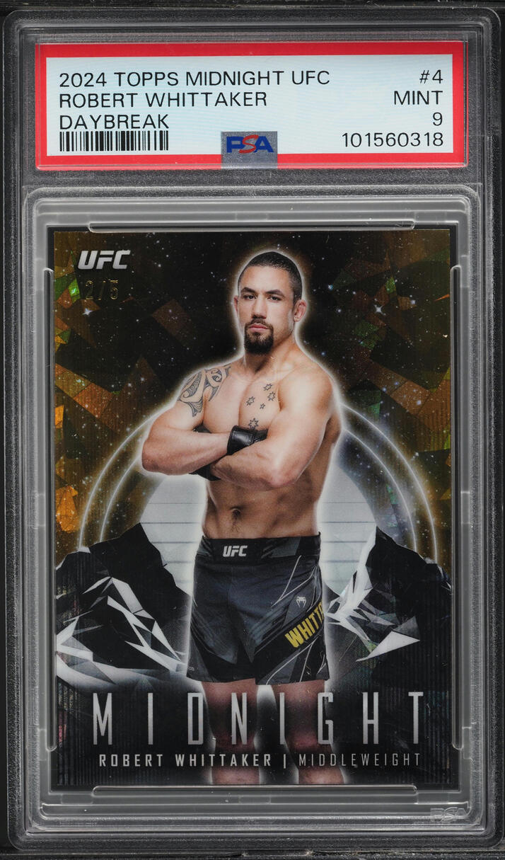 2024 Topps Midnight UFC Daybreak Robert Whittaker /5 #4 PSA 9 MINT