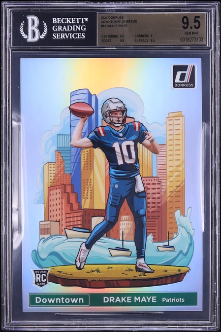 2024 Donruss Downtown! Oversize Drake Maye ROOKIE #13 BGS 9.5 GEM MINT