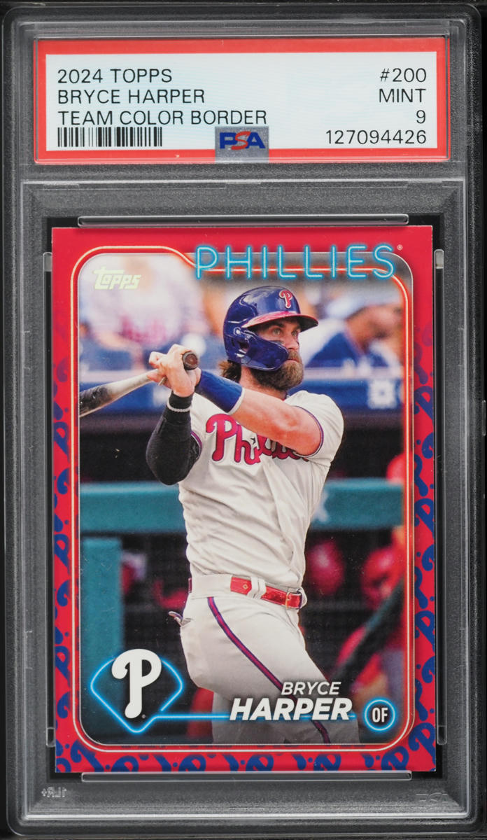2024 Topps Team Color Border Bryce Harper #200 PSA 9 MINT