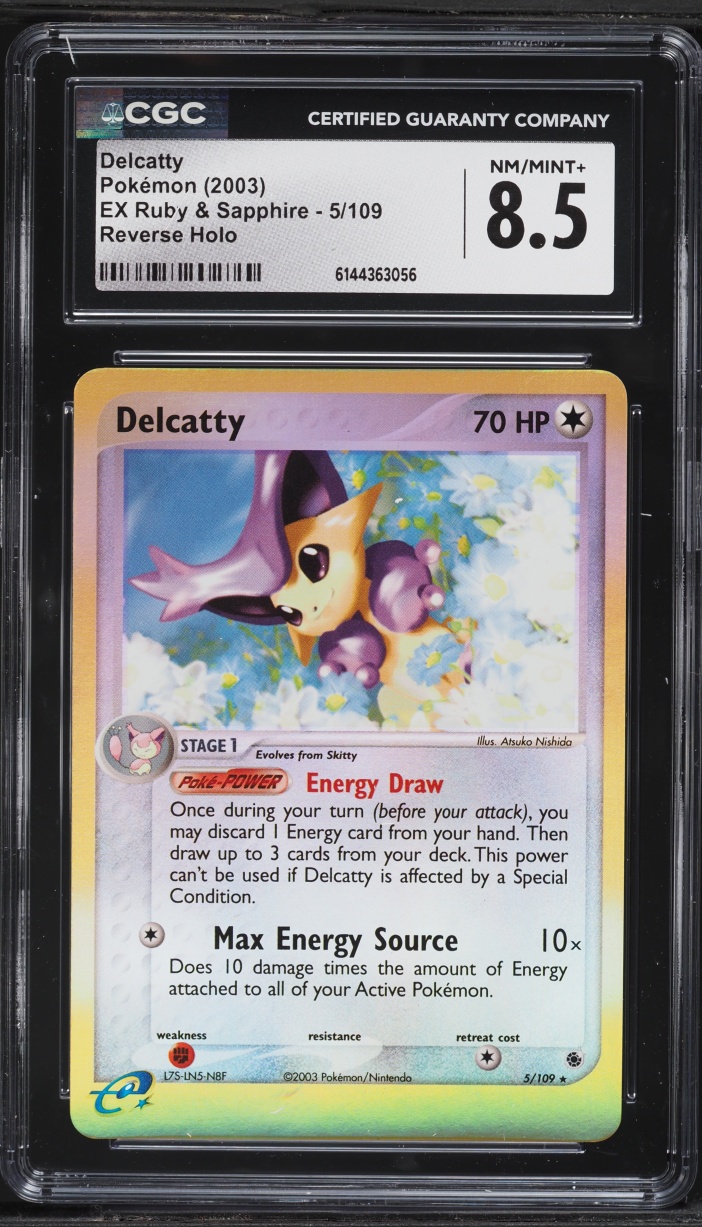 2003 Pokemon EX Ruby & Sapphire Reverse Holo Delcatty #5 CGC 8.5 NM-MT+