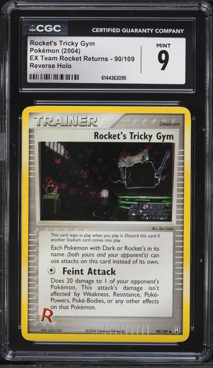 2004 Pokemon EX Team Rocket Returns Reverse Holo Rocket's Tricky Gym #90 CGC 9 MINT