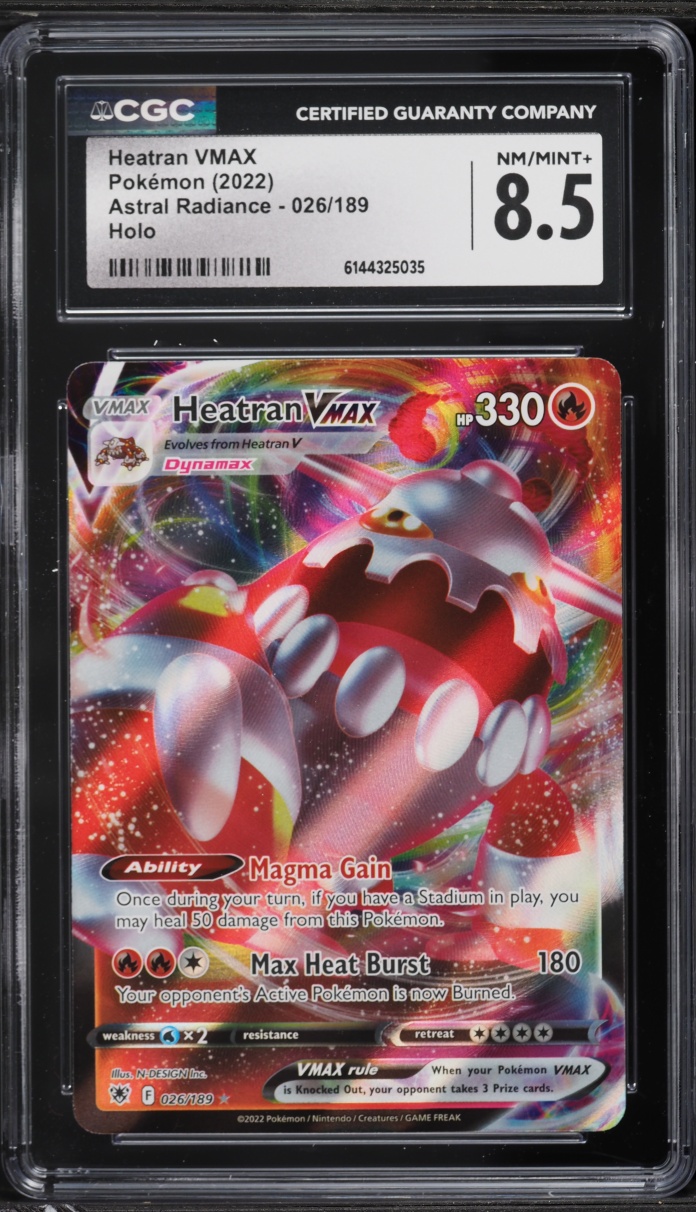 2022 Pokemon Sword & Shield Astral Radiance Heatran VMAX #26 CGC 8.5 NM-MT+
