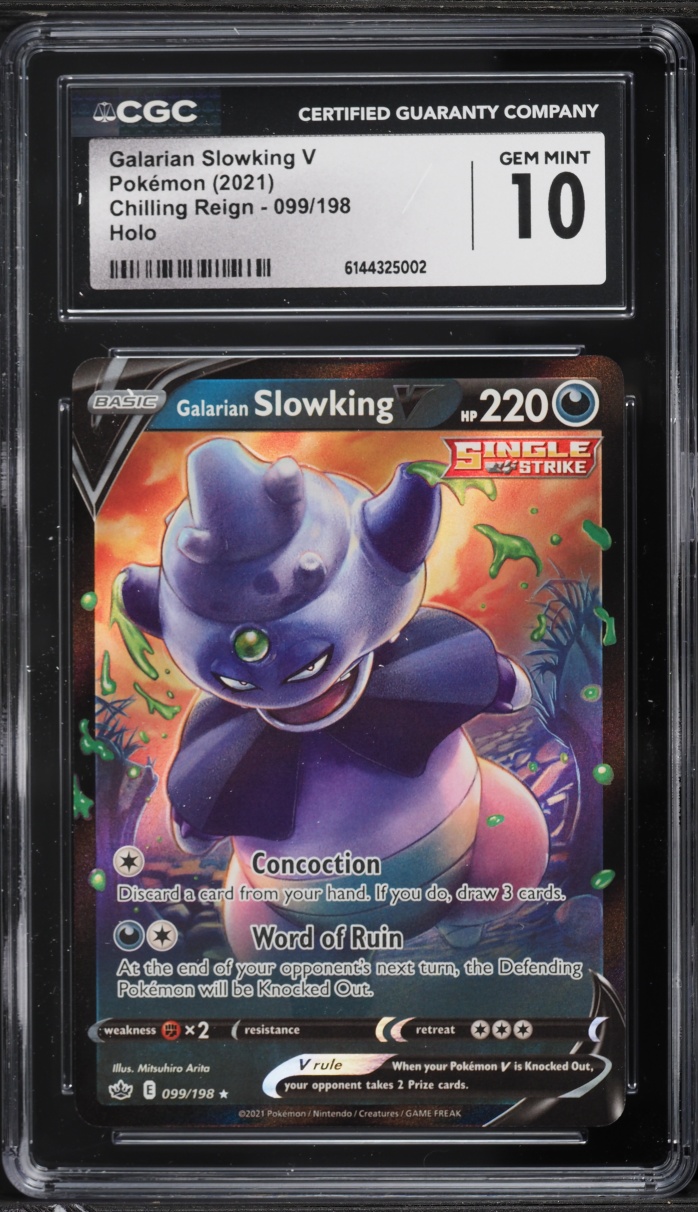 2021 Pokemon Sword & Shield Chilling Reign Holo Galarian Slowking V #99 CGC 10 GEM MINT