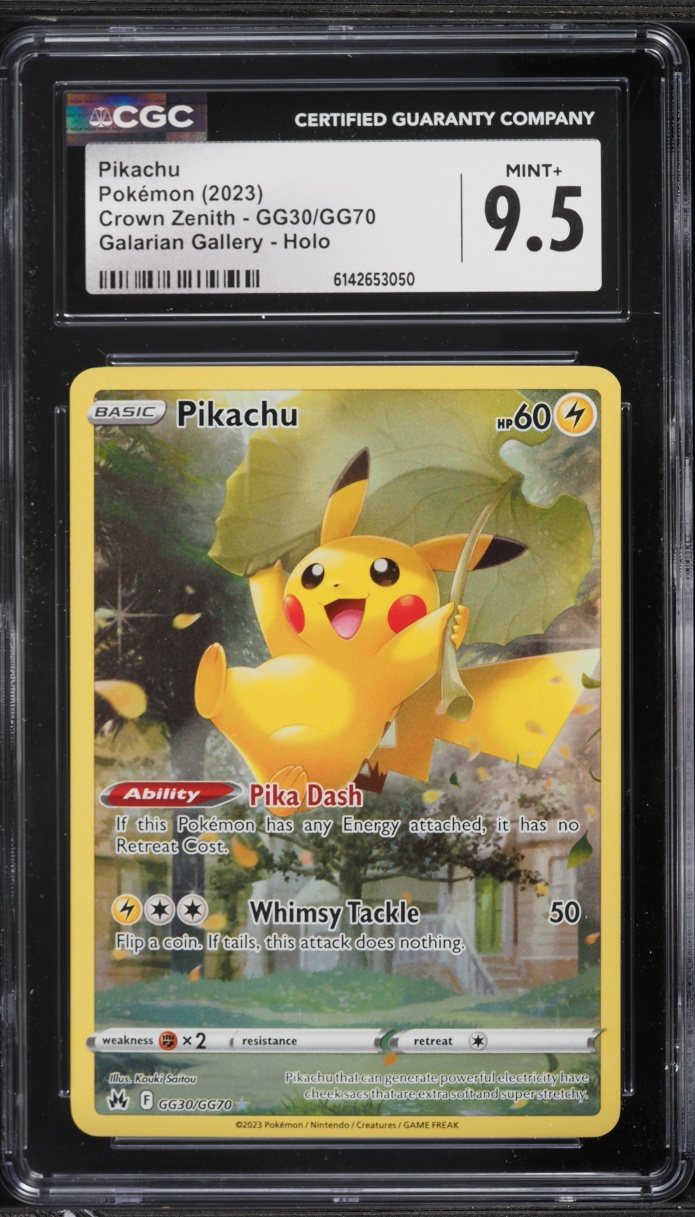 2023 Pokemon Sword & Shield Crown Zenith Full Art Pikachu #GG30 CGC 9.5 MINT+