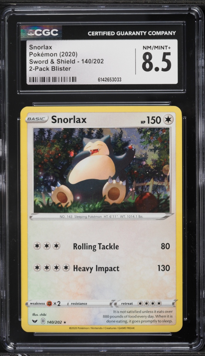 2020 Pokemon Sword & Shield Promo Holo Snorlax #140 CGC 8.5 NM-MT+