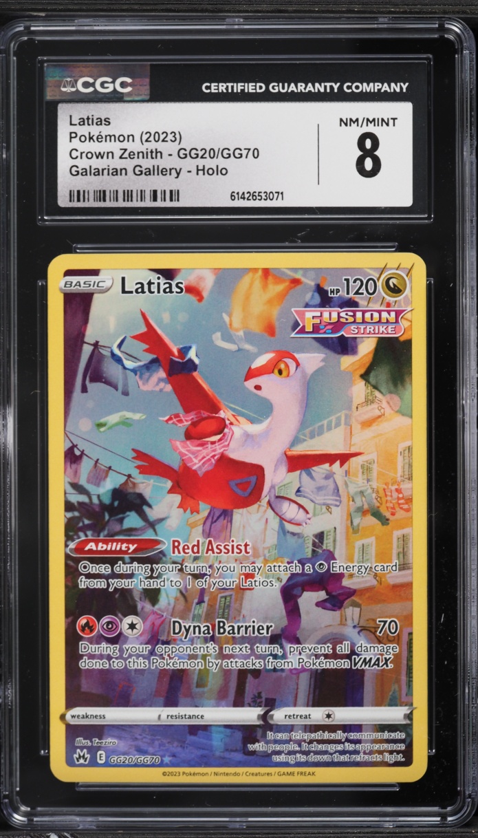 2023 Pokemon Sword & Shield Crown Zenith Alt Art Latias #GG20 CGC 8 NM-MT