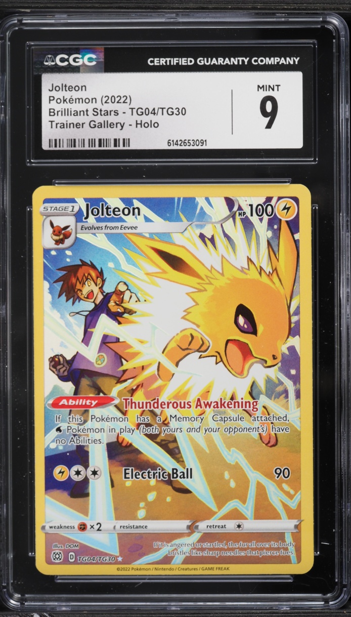 2022 Pokemon Sword & Shield Brilliant Stars Trainer Gallery CHR Jolteon #TG04 CGC 9 MINT