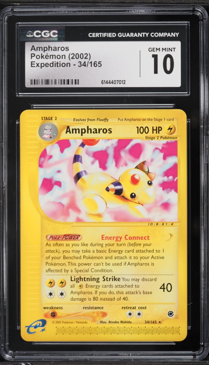 2002 Pokemon Expedition Ampharos #34 CGC 10 GEM MINT