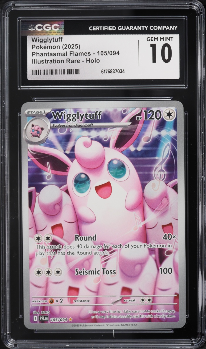 2025 Pokemon Mega Evolution Phantasmal Flames IR Wigglytuff #105 CGC 10 GEM MINT