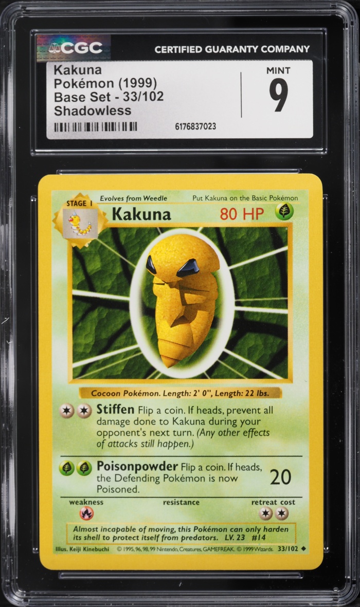 1999 Pokemon Base Set Shadowless Kakuna #33 CGC 9 MINT