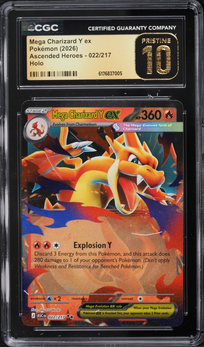 2026 Pokemon Mega Evolution Ascended Heroes Holo Mega Charizard Y EX #22 CGC 10 PRISTINE