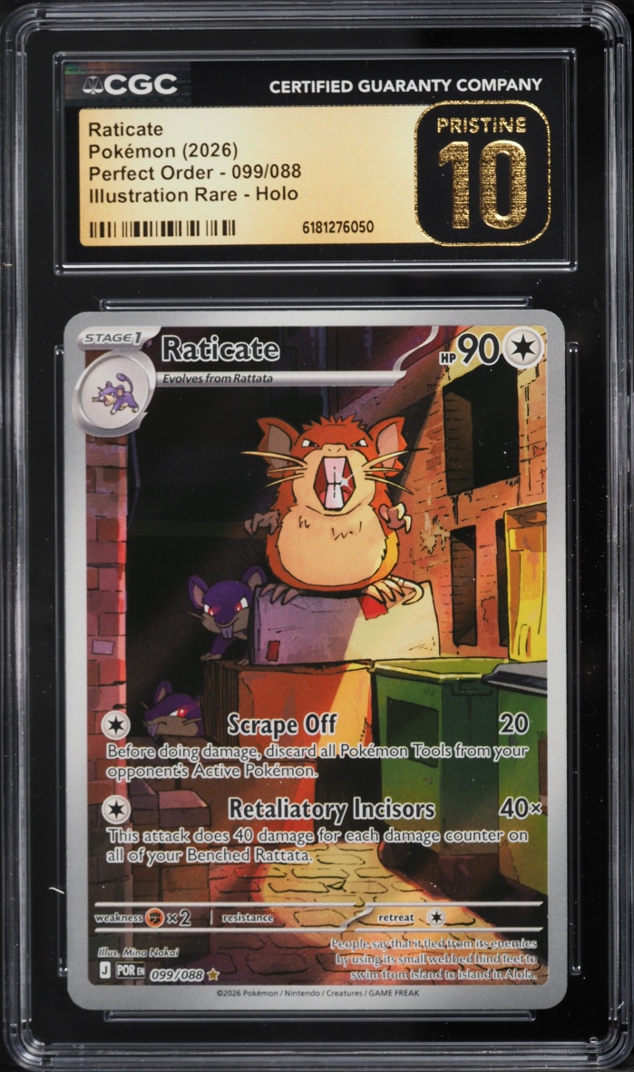 2026 Pokemon Mega Evolution Perfect Order IR Raticate #99 CGC 10 PRISTINE