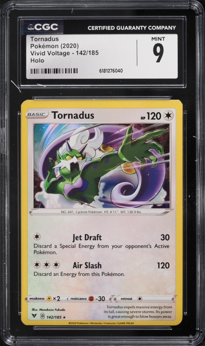 2020 Pokemon Sword & Shield Vivid Voltage Holo Tornadus #142 CGC 9 MINT