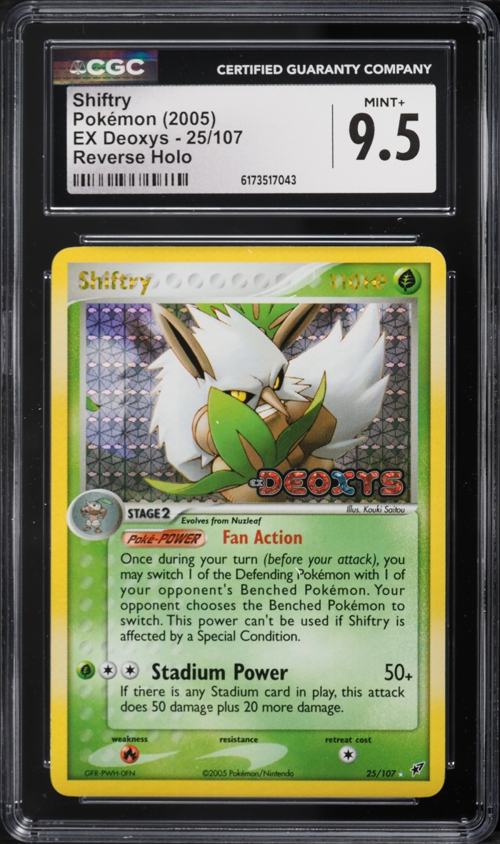 2005 Pokemon EX Deoxys Reverse Holo Shiftry #25 CGC 9.5 MINT+