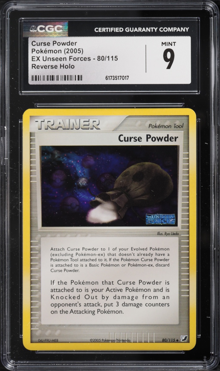 2005 Pokemon EX Unseen Forces Reverse Holo Curse Powder #80 CGC 9 MINT