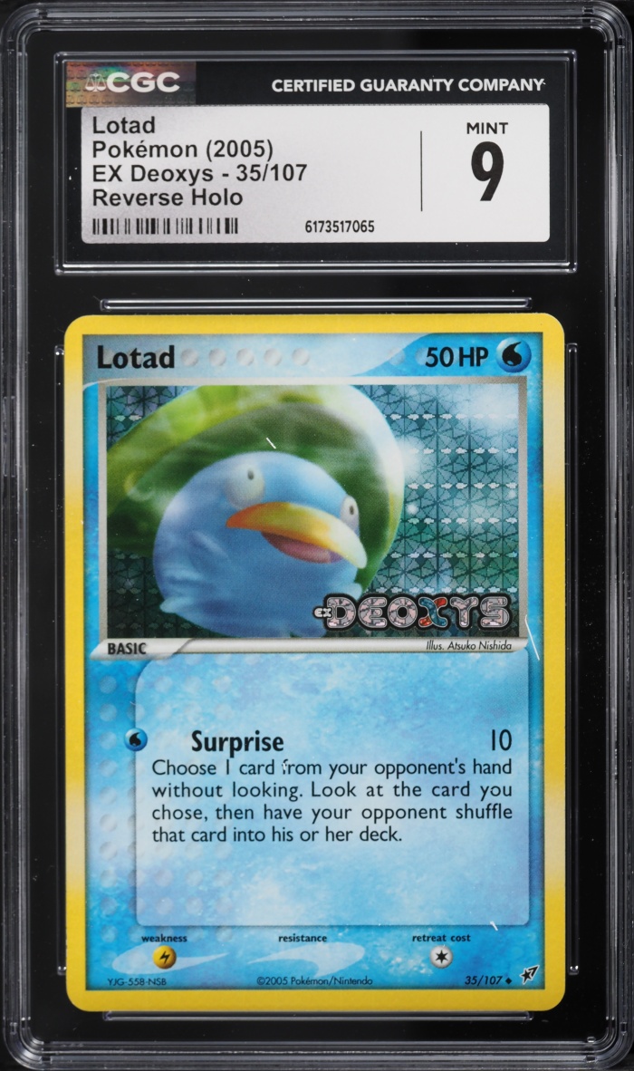 2005 Pokemon EX Deoxys Reverse Holo Lotad #35 CGC 9 MINT