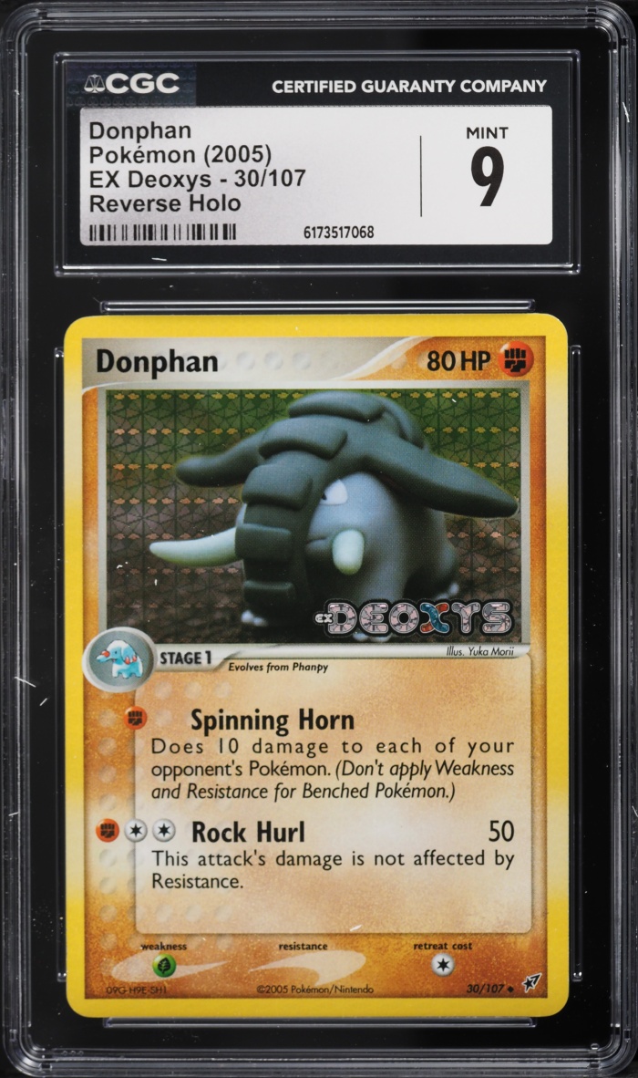 2005 Pokemon EX Deoxys Reverse Holo Donphan #30 CGC 9 MINT