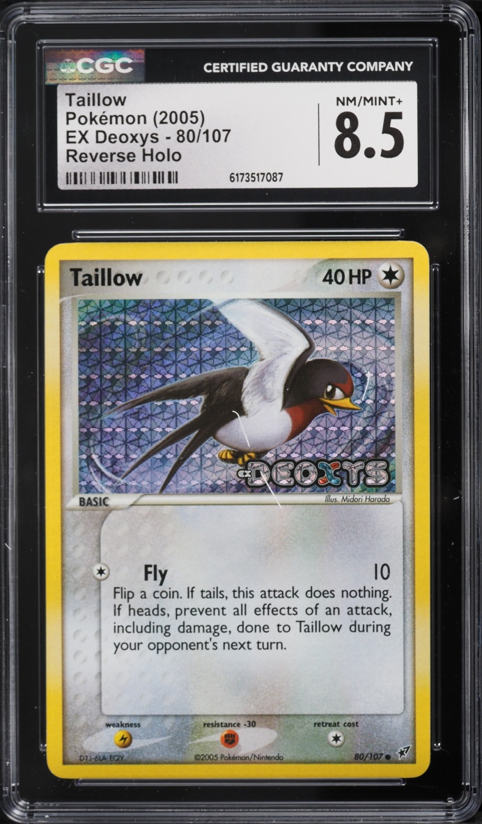 2005 Pokemon EX Deoxys Reverse Holo Taillow #80 CGC 8.5 NM-MT+
