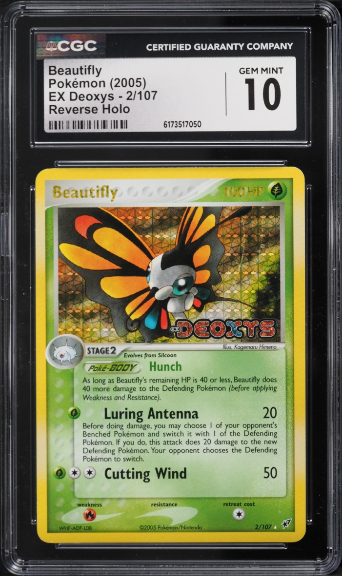 2005 Pokemon EX Deoxys Reverse Holo Beautifly #2 CGC 10 GEM MINT