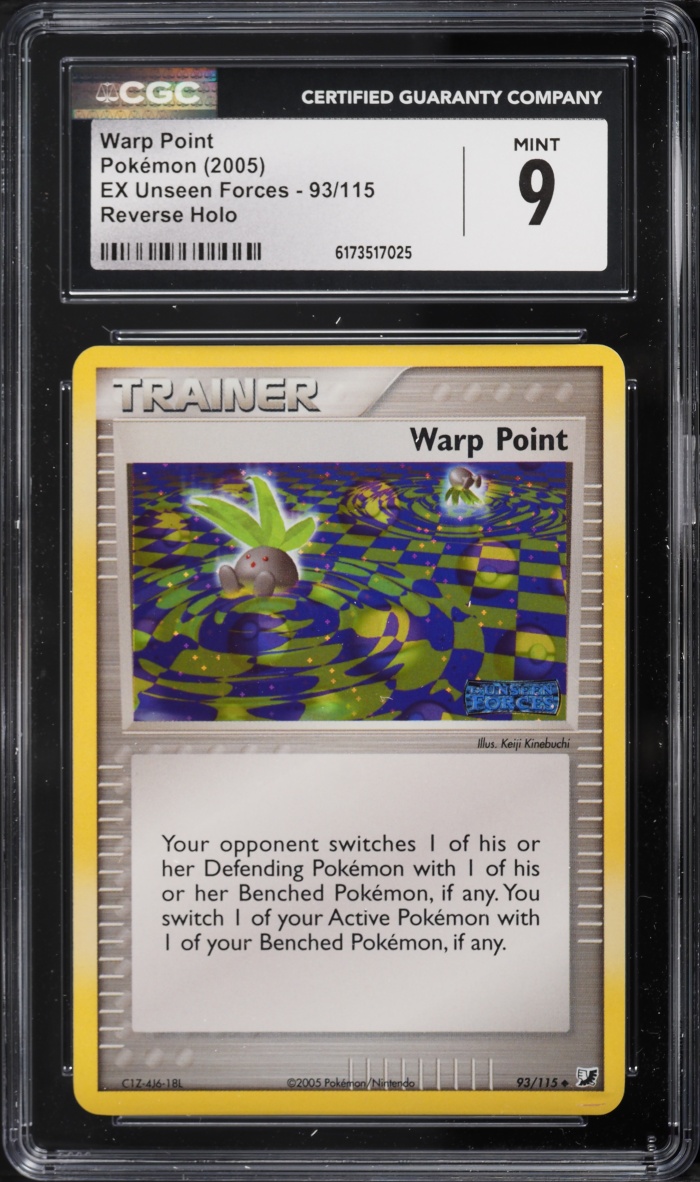 2005 Pokemon EX Unseen Forces Reverse Holo Warp Point #93 CGC 9 MINT