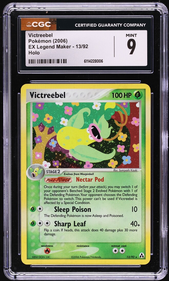 2006 Pokemon EX Legend Maker Holo Victreebel #13 CGC 9 MINT