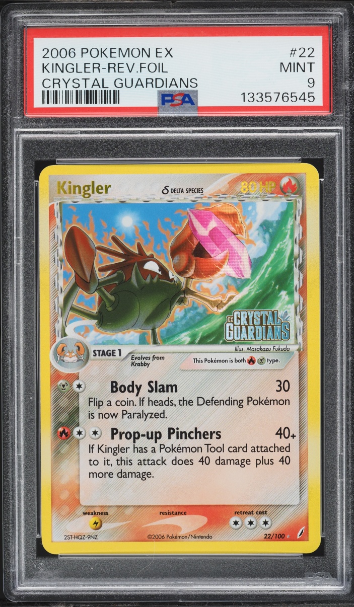 2006 Pokemon EX Crystal Guardians Reverse Holo Kingler #22 PSA 9 MINT