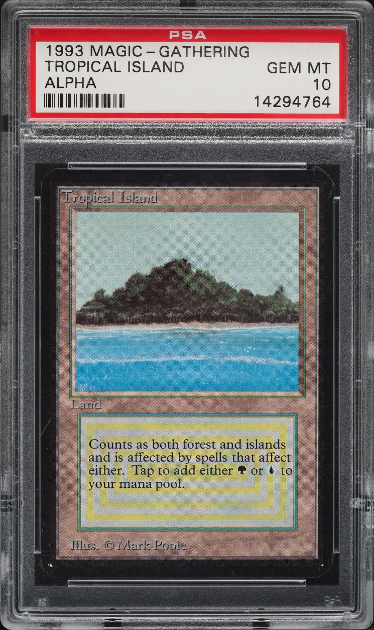 1993 Magic The Gathering MTG Alpha Dual Land Tropical Island PSA