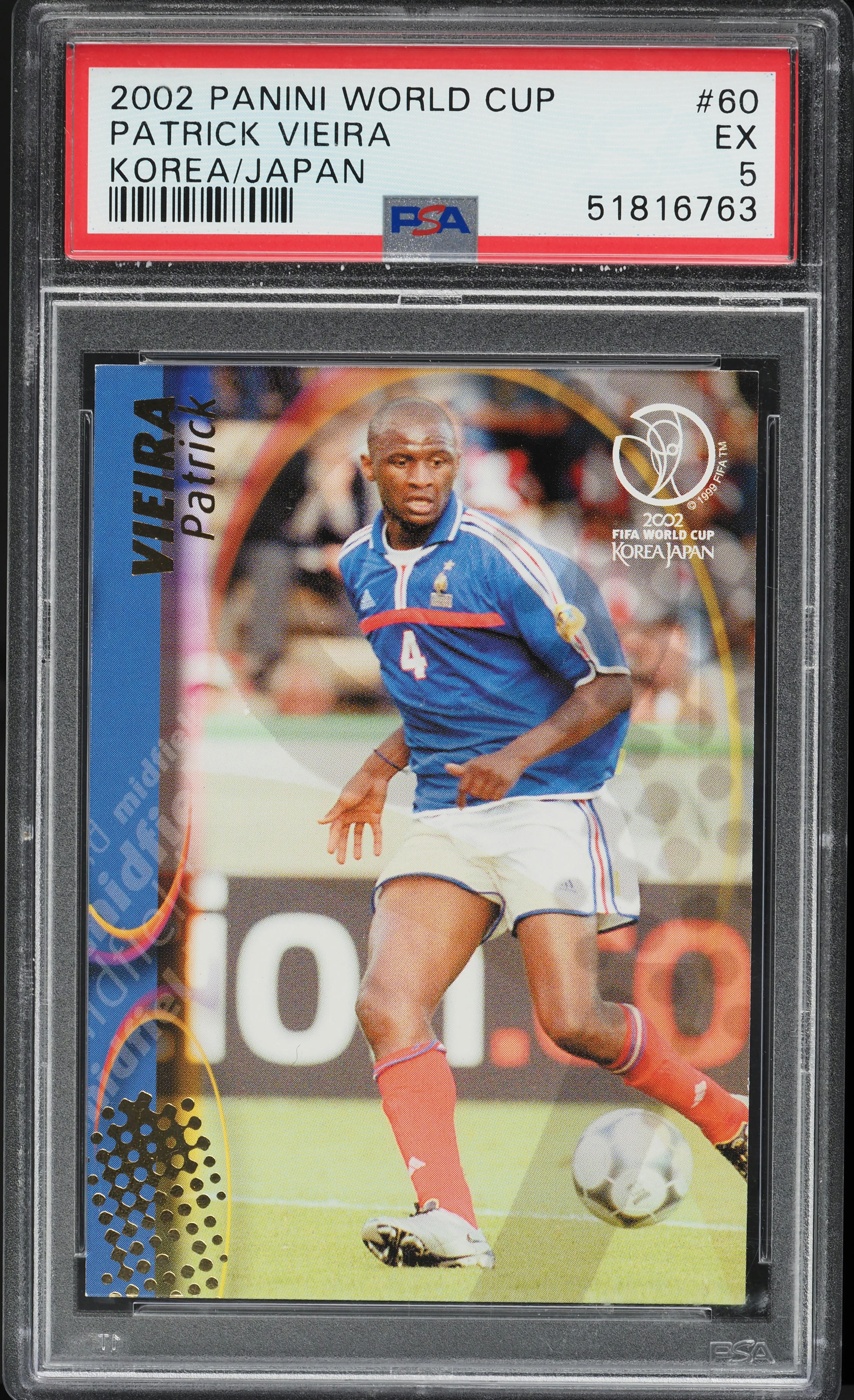2002 Panini World Cup Korea Japan Patrick Vieira #60 PSA 5 EX