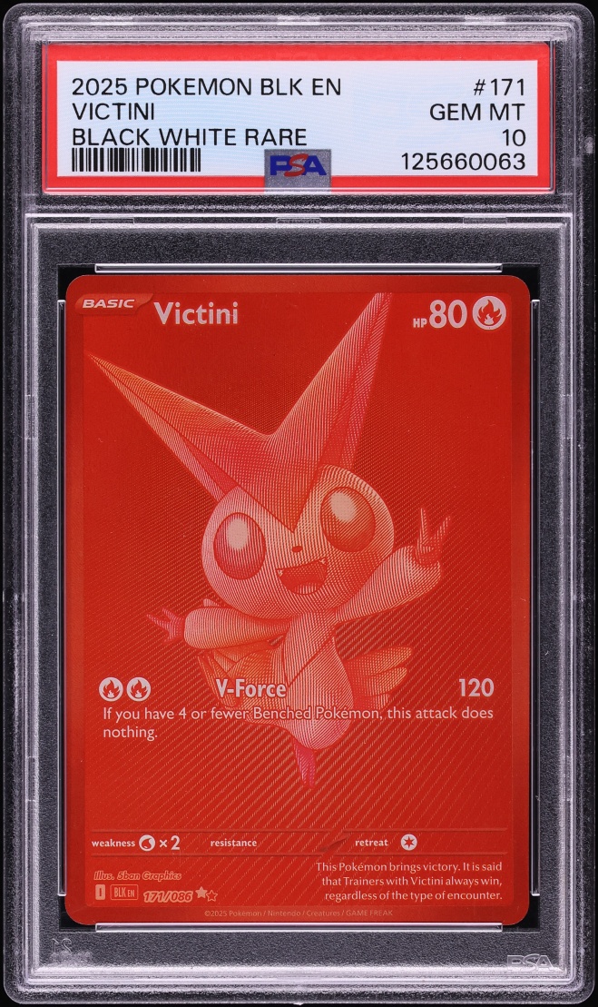 2025 Pokemon Scarlet & Violet Black Bolt BWR Victini #171 PSA 10 GEM MINT