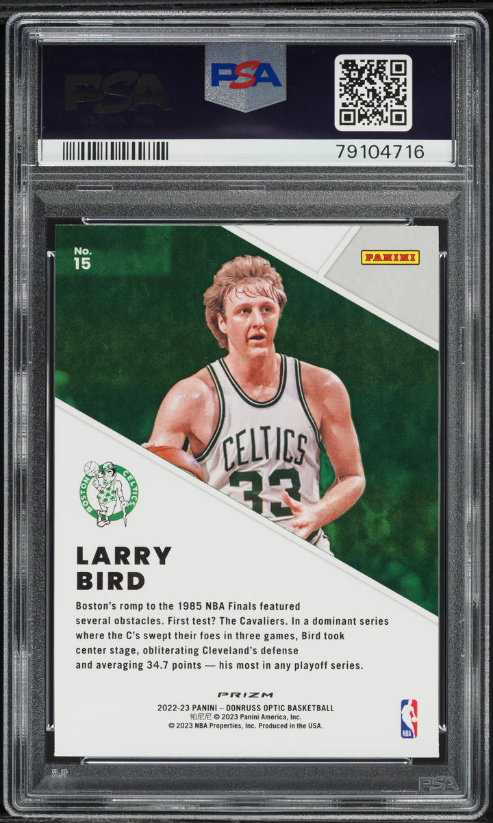 2022 Donruss Optic Winner Stays Purple Larry Bird #15 PSA 10 GEM MINT