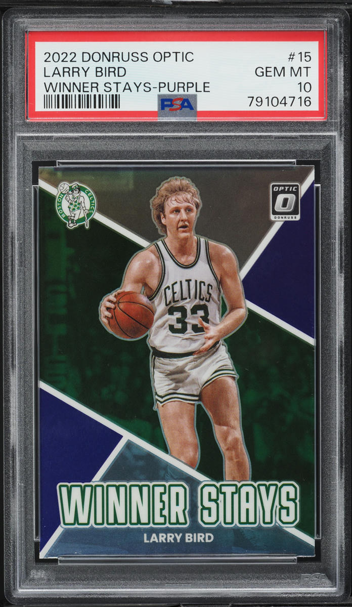2022 Donruss Optic Winner Stays Purple Larry Bird #15 PSA 10 GEM MINT