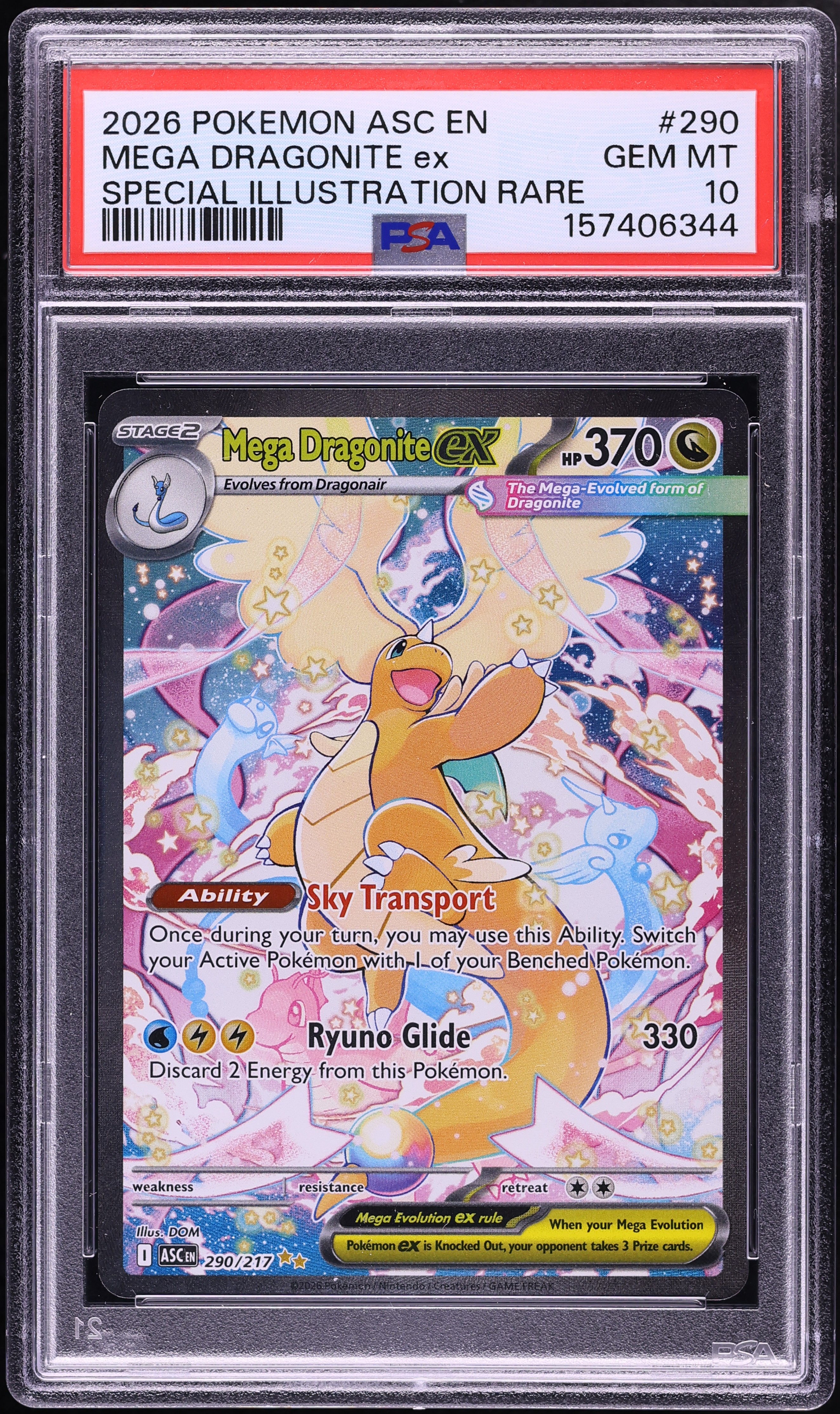 2026 Pokemon Mega Evolution Ascended Heroes SIR Mega Dragonite Ex #290 PSA 10 GEM MINT