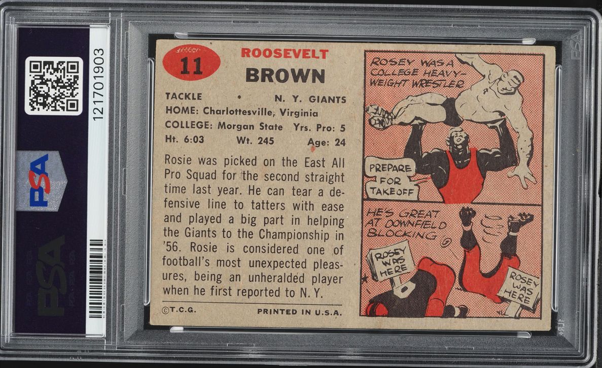 1957 Topps Football Roosevelt Brown #11 PSA 5 EX