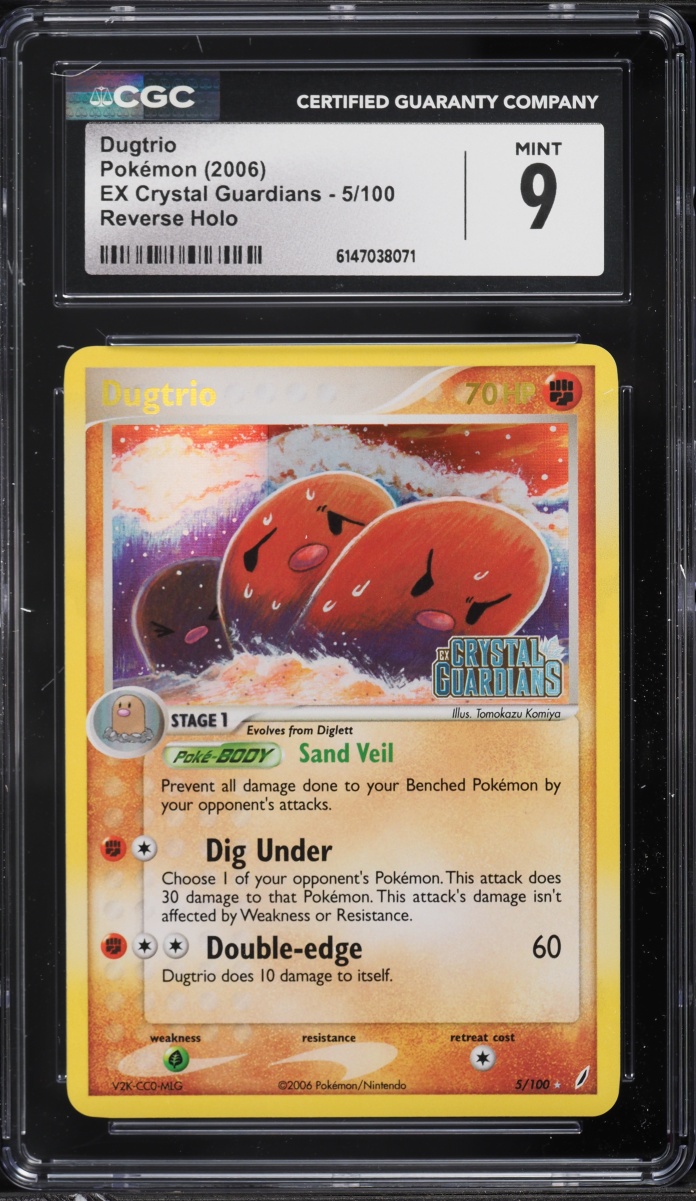 2006 Pokemon EX Crystal Guardians Reverse Holo Dugtrio #5 CGC 9 MINT