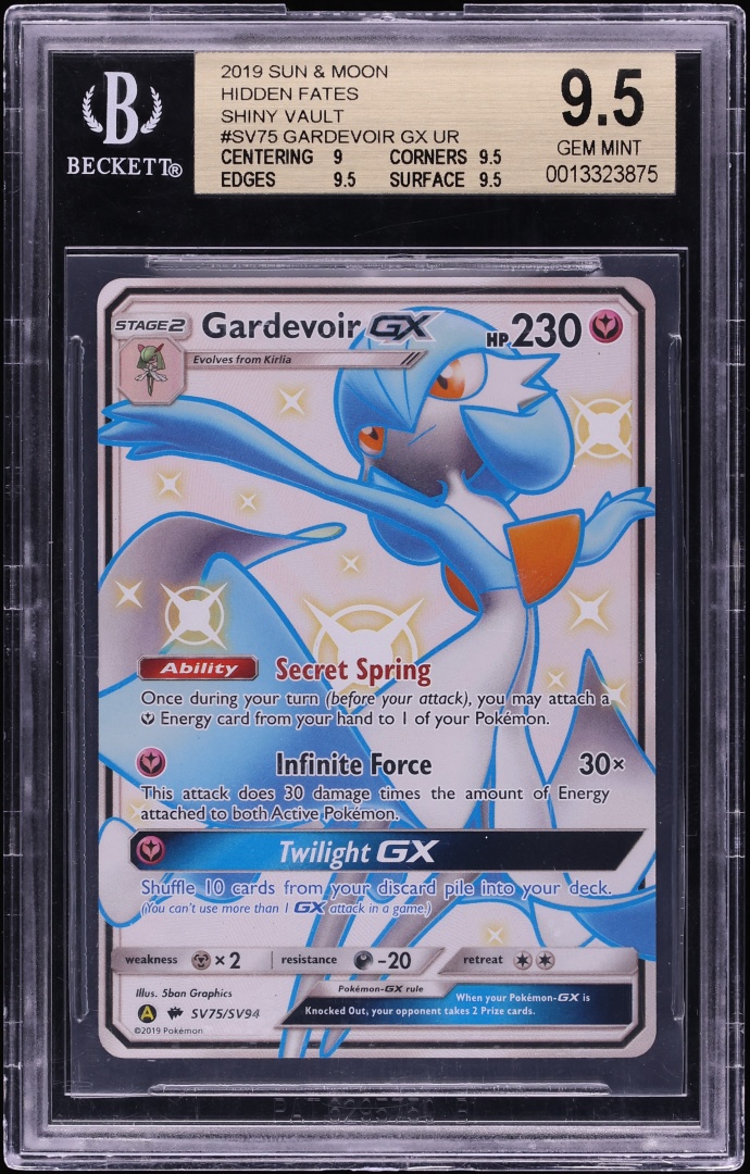 2019 Pokemon Sun & Moon Hidden Fates Shiny Vault Full Art Gardevoir GX #SV75 BGS 9.5 GEM MINT