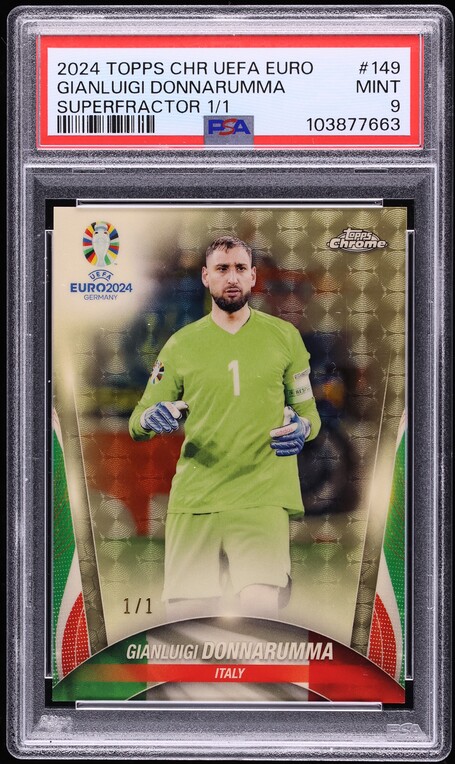 2024 Topps Chrome UEFA Euro Superfractor Gianluigi Donnarumma 1/1 #149 PSA 9 MINT