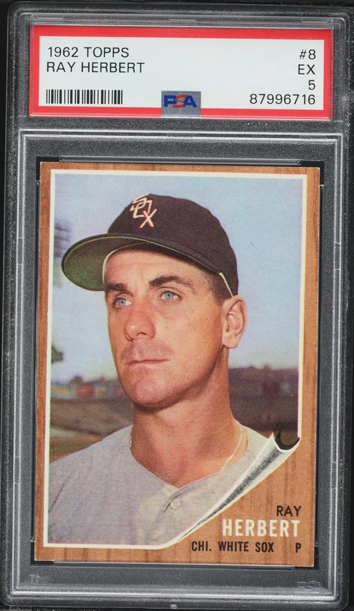 1962 Topps Ray Herbert #8 PSA 5 EX